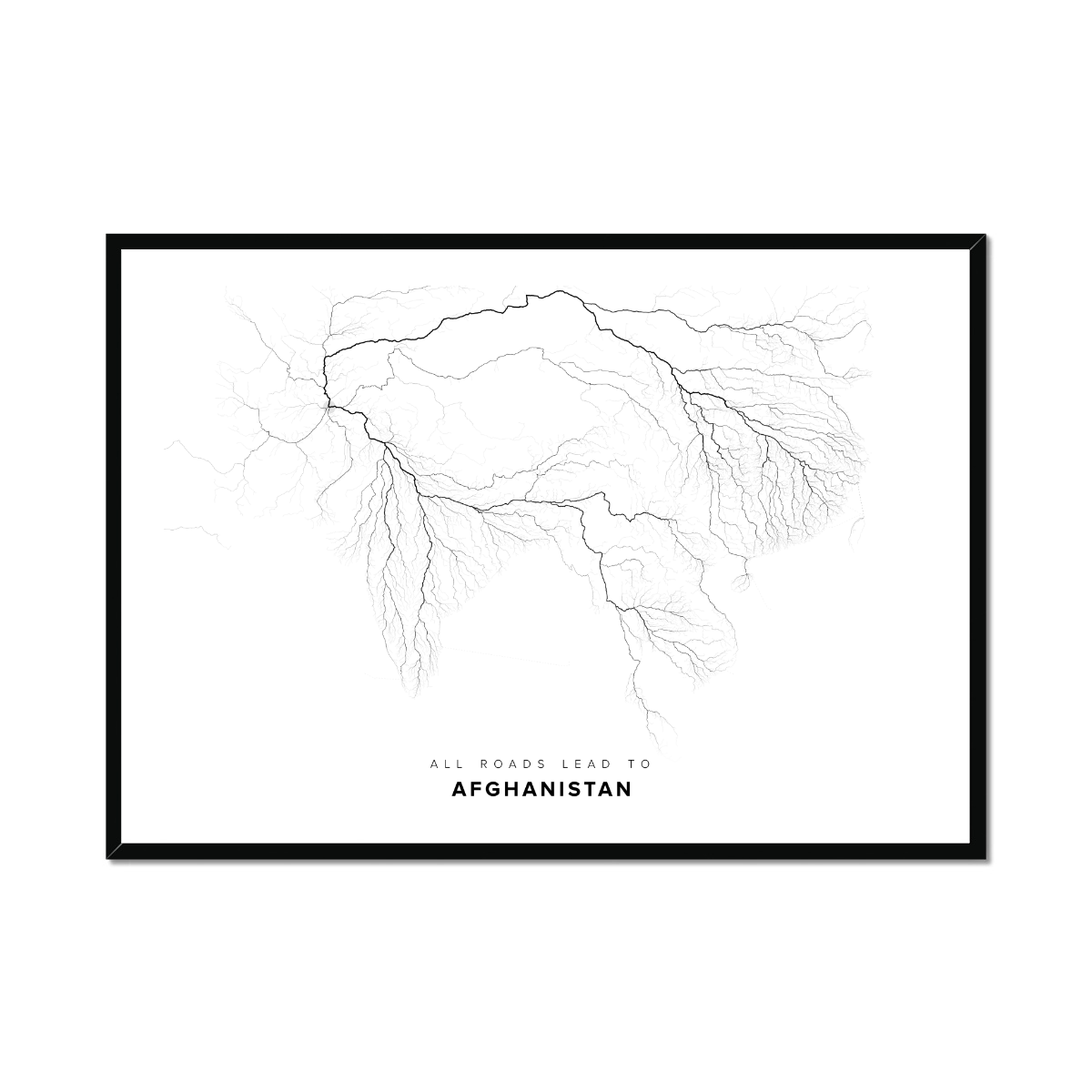 All roads lead to Afghanistan Fine Art Map Print
