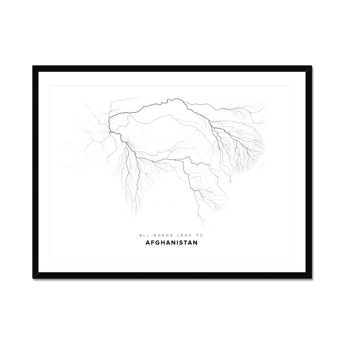 All roads lead to Afghanistan Fine Art Map Print
