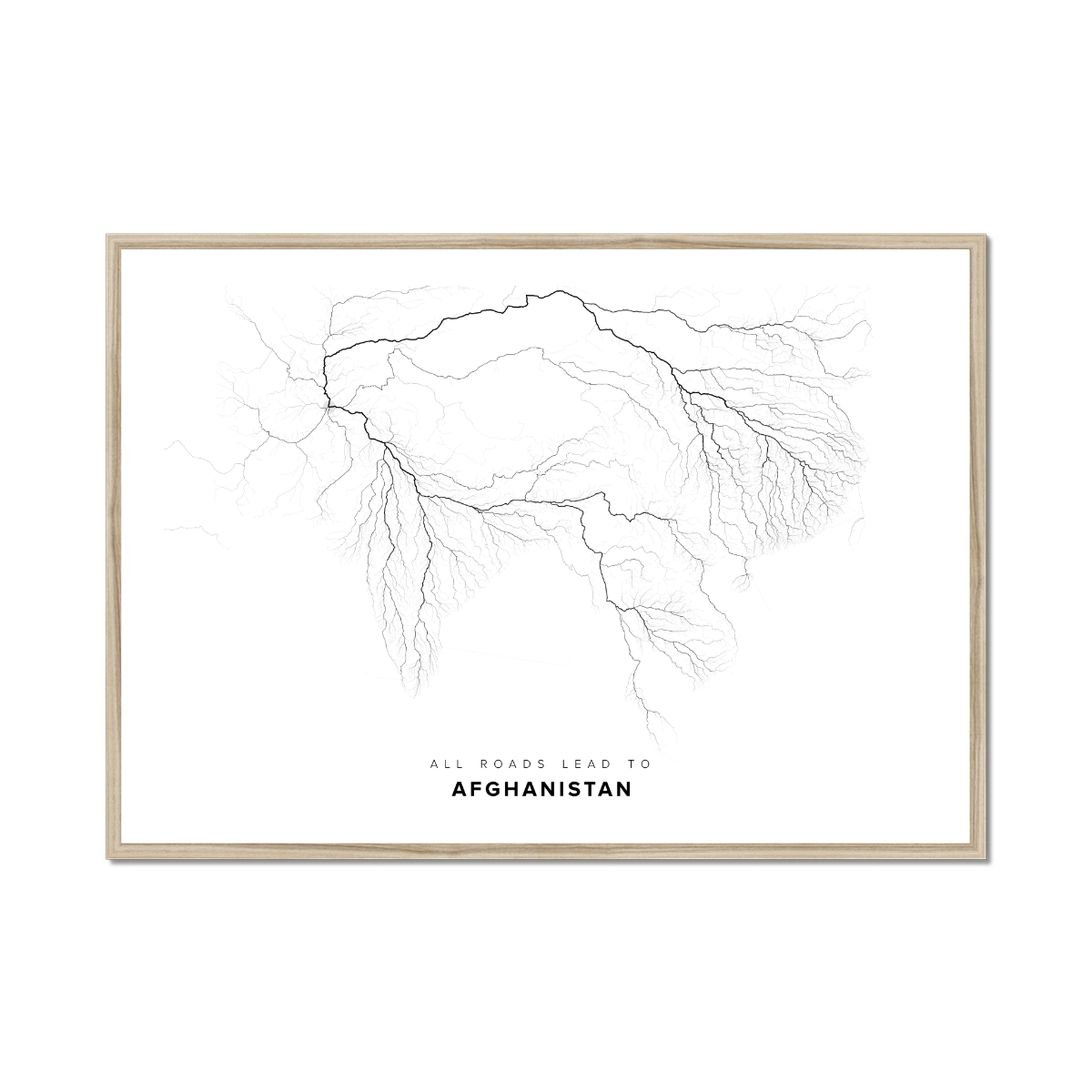 All roads lead to Afghanistan Fine Art Map Print