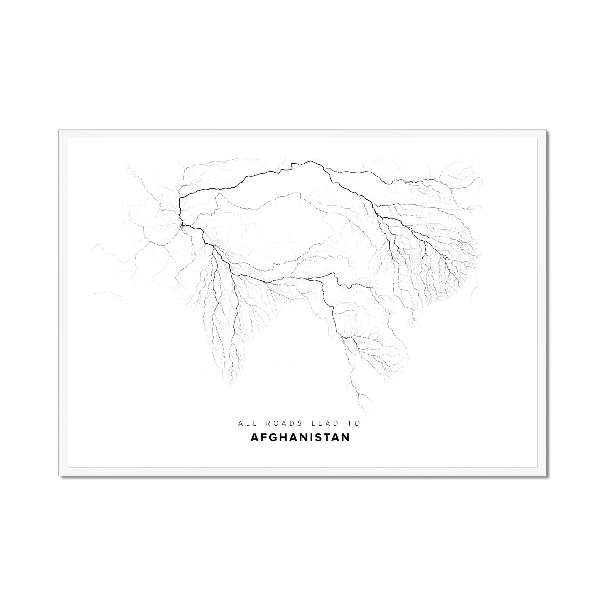 All roads lead to Afghanistan Fine Art Map Print