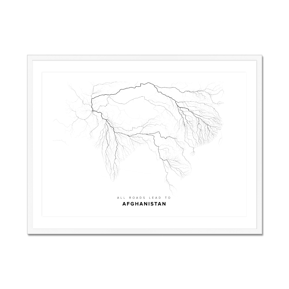All roads lead to Afghanistan Fine Art Map Print