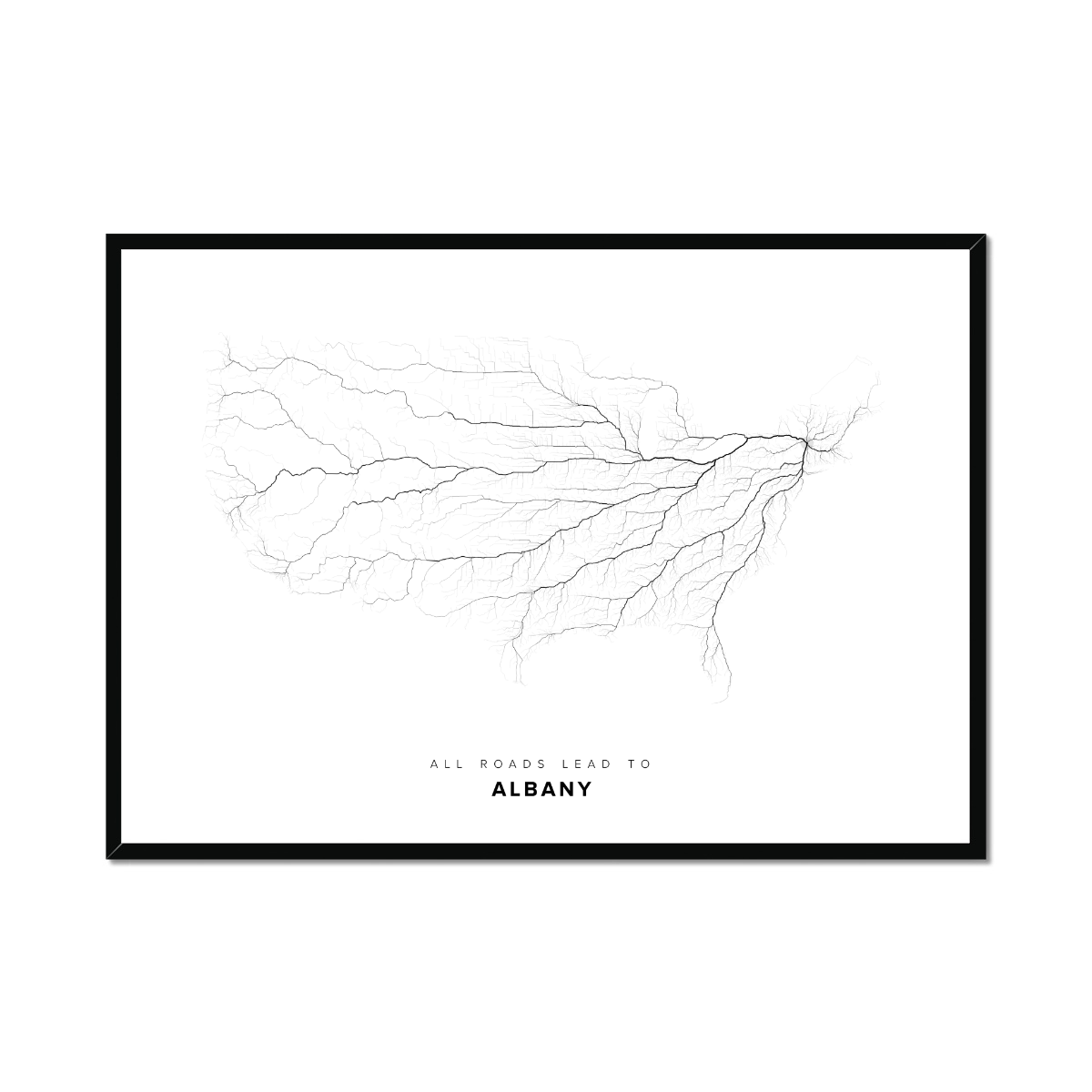 All roads lead to Albany (United States of America) Fine Art Map Print