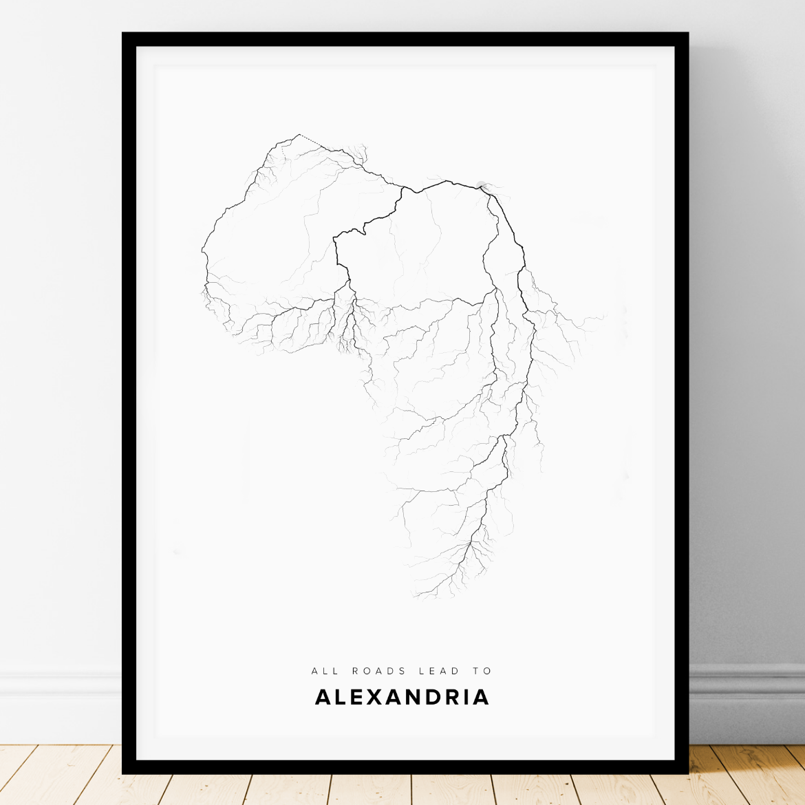 All roads lead to Alexandria (Egypt) Fine Art Map Print