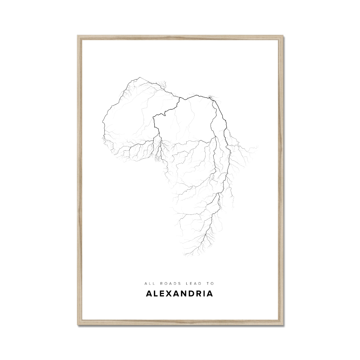 All roads lead to Alexandria (Egypt) Fine Art Map Print