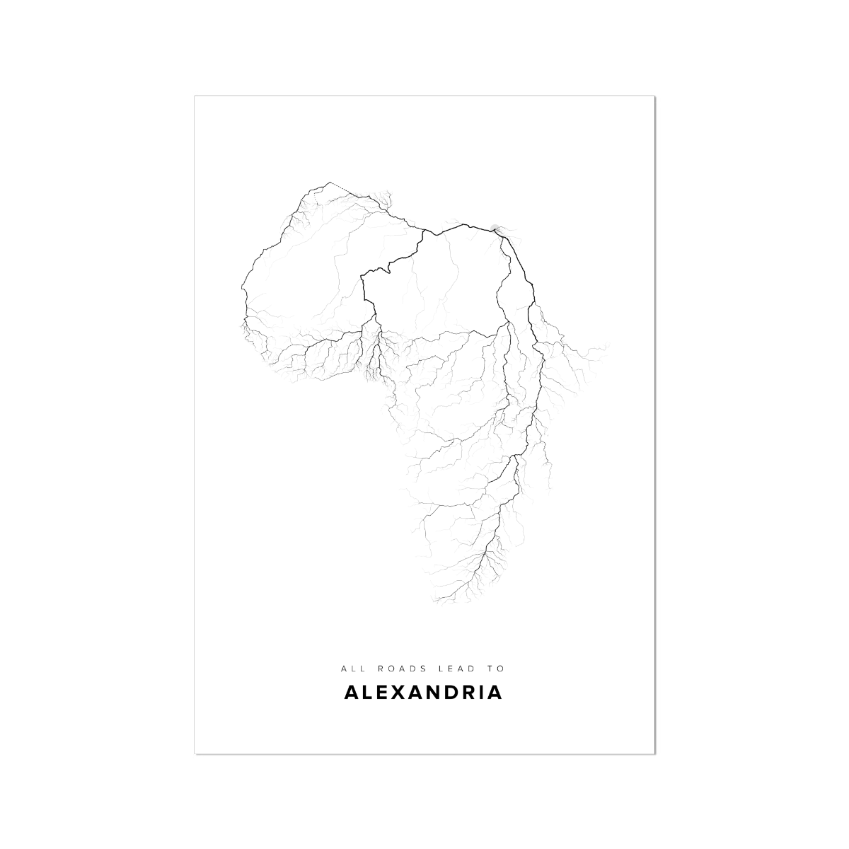 All roads lead to Alexandria (Egypt) Fine Art Map Print