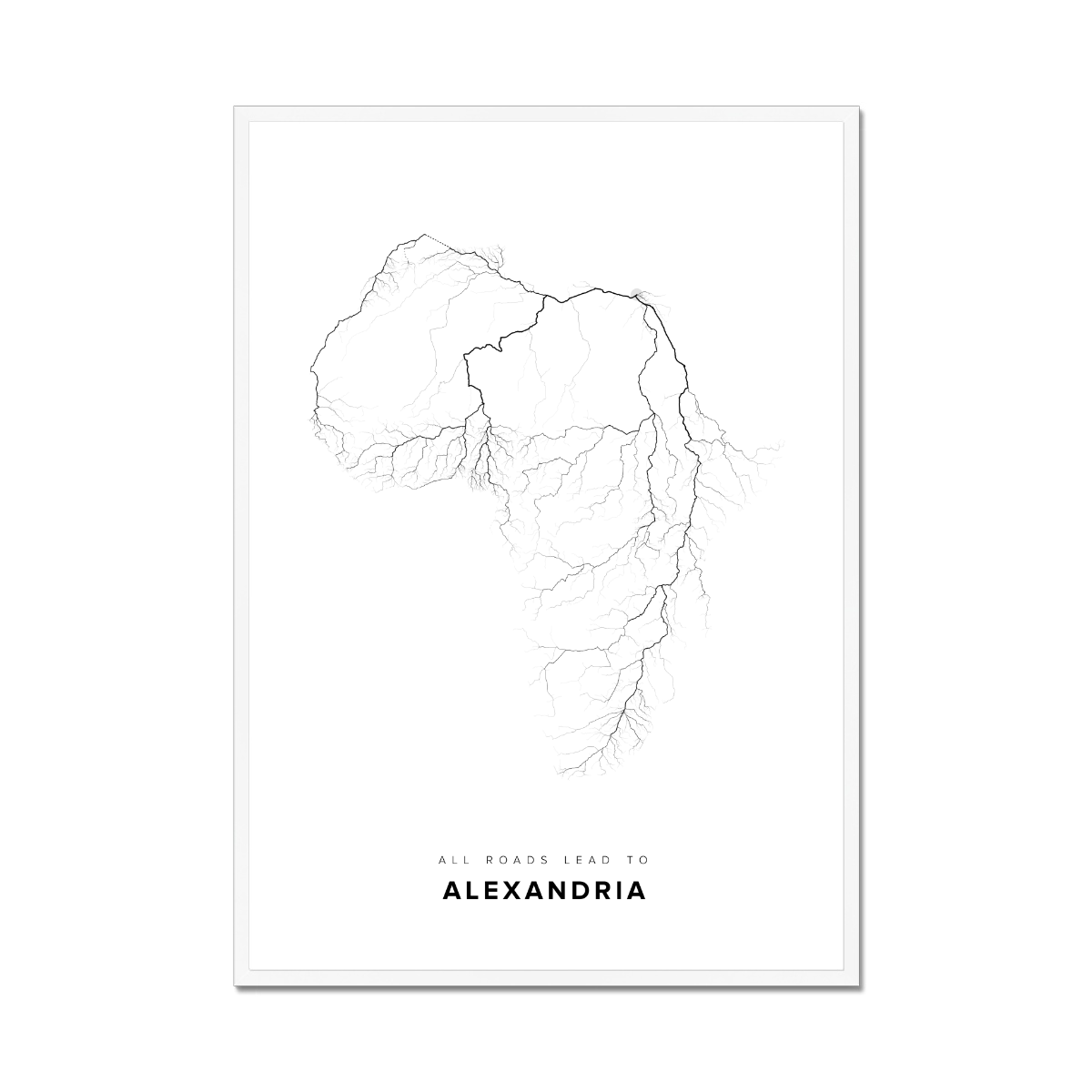 All roads lead to Alexandria (Egypt) Fine Art Map Print