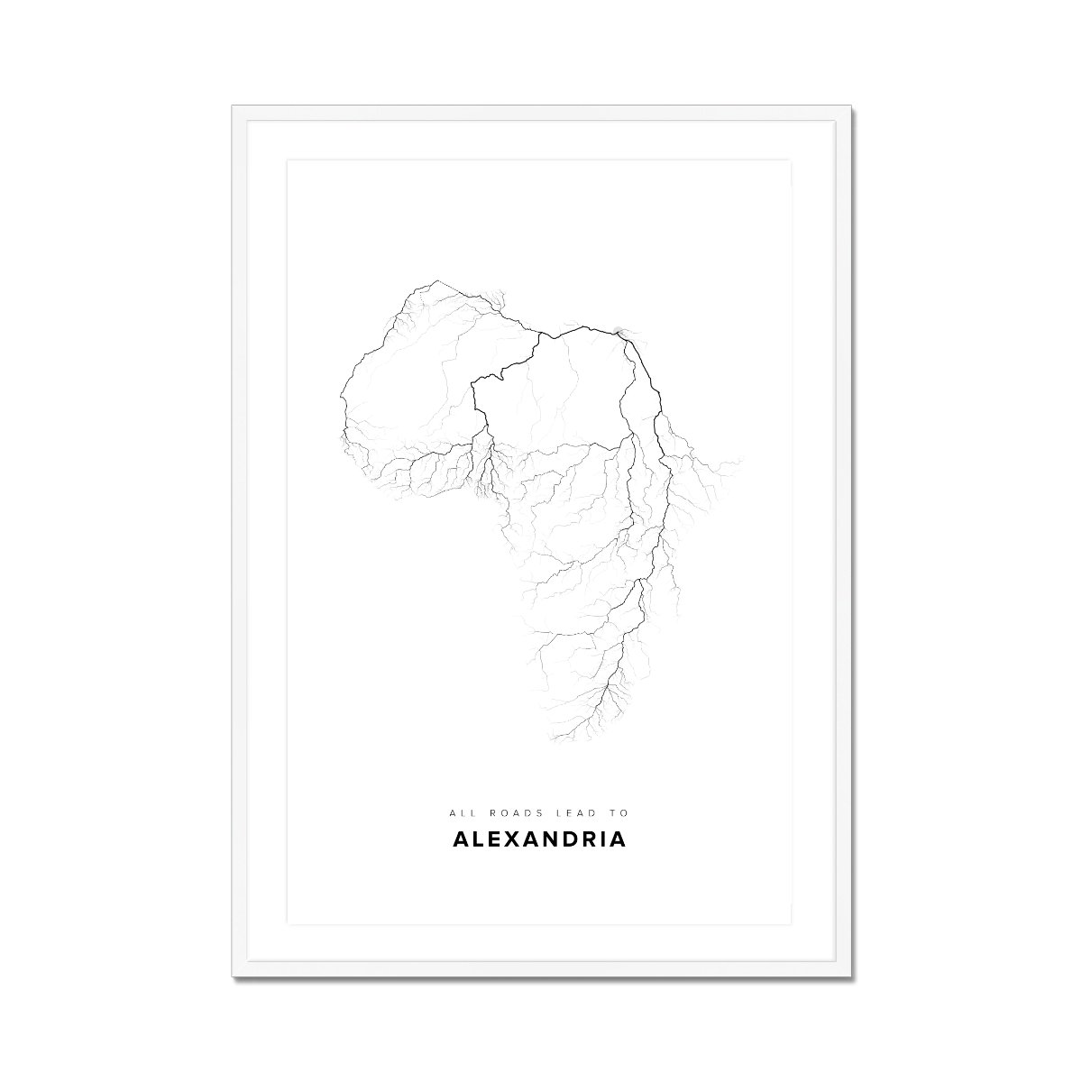 All roads lead to Alexandria (Egypt) Fine Art Map Print
