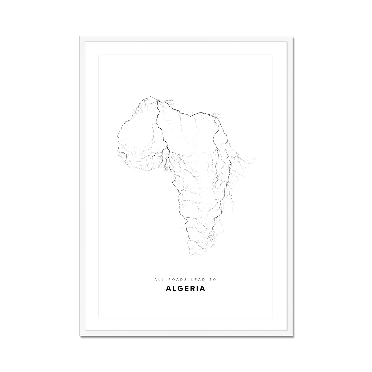 All roads lead to Algeria Fine Art Map Print