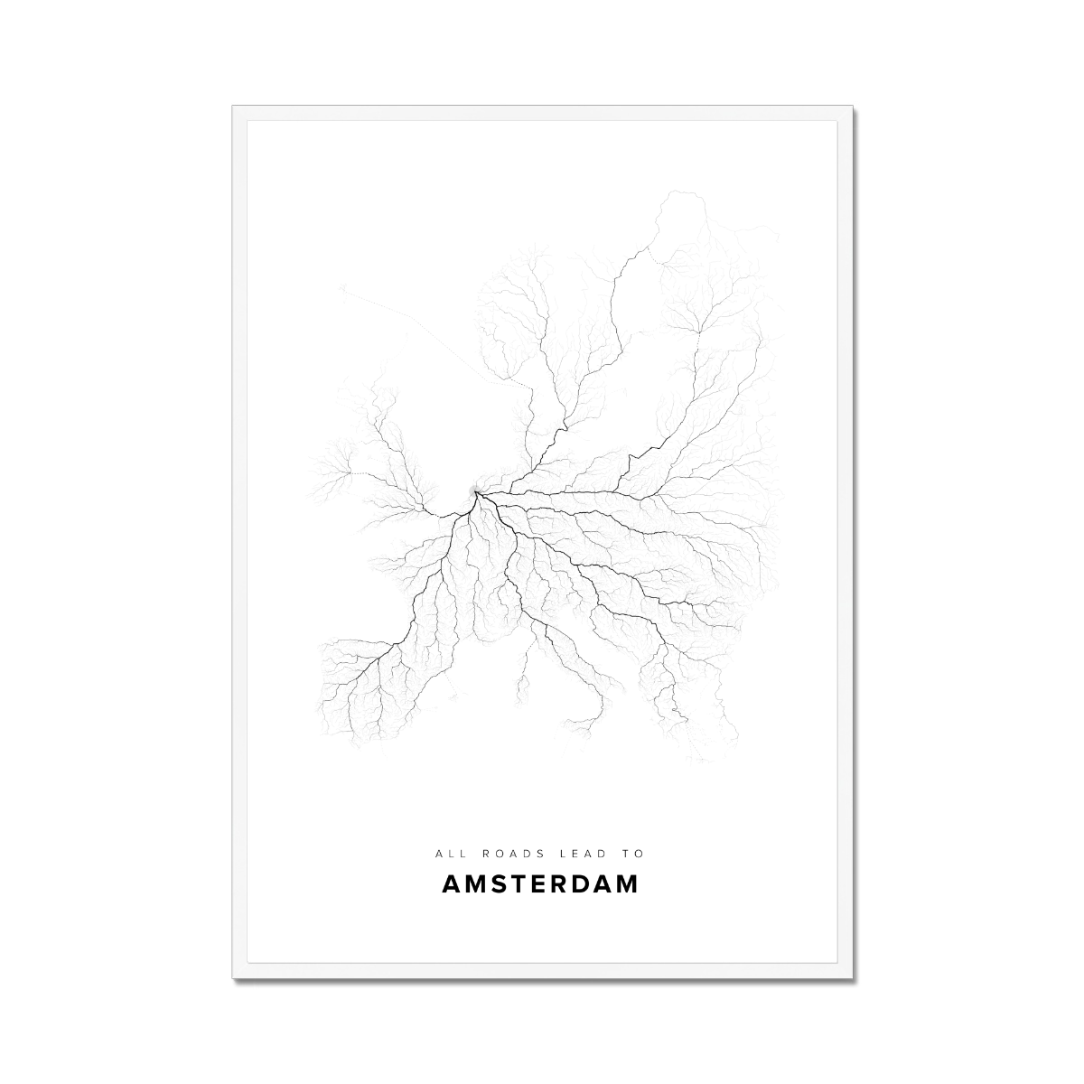 All roads lead to Amsterdam (Netherlands) Fine Art Map Print