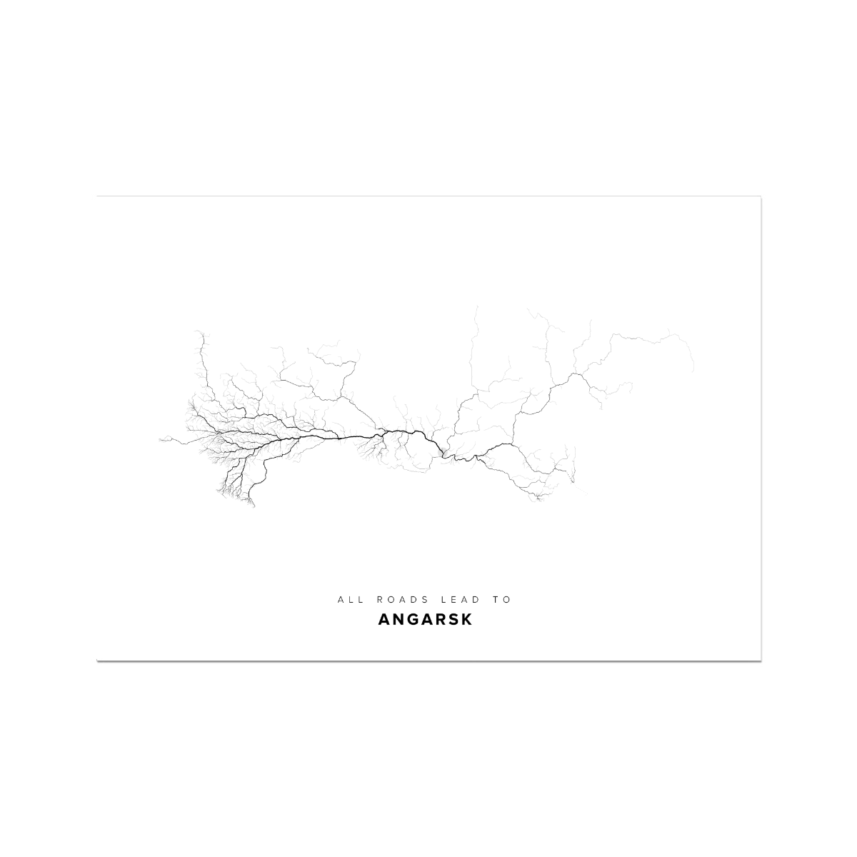 All roads lead to Angarsk (Russian Federation) Fine Art Map Print
