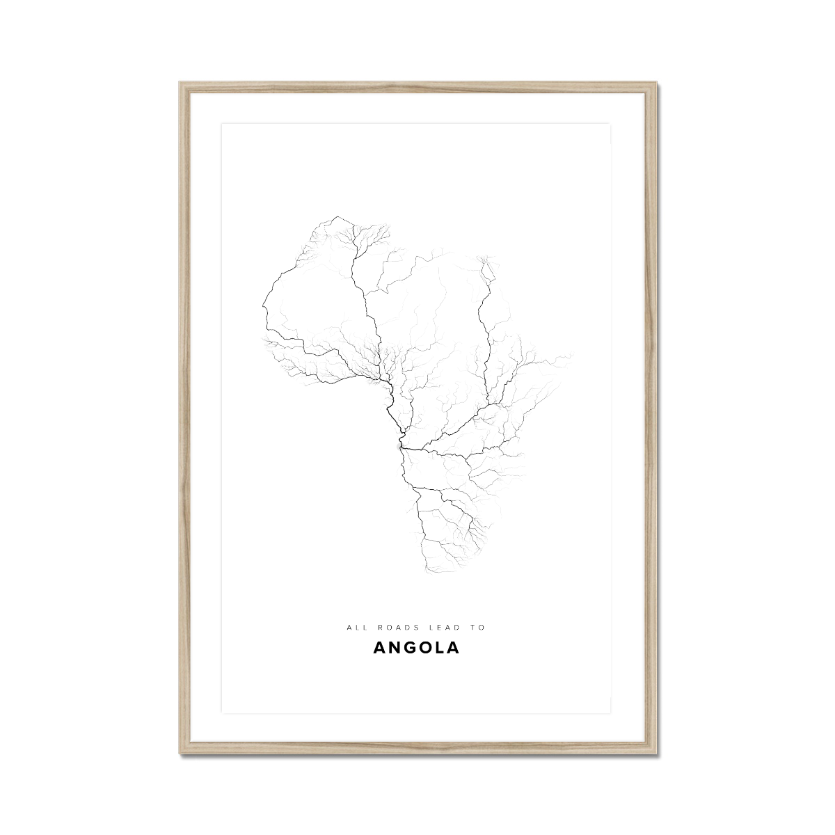 All roads lead to Angola Fine Art Map Print