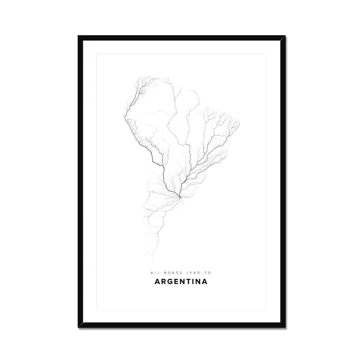 All roads lead to Argentina Fine Art Map Print