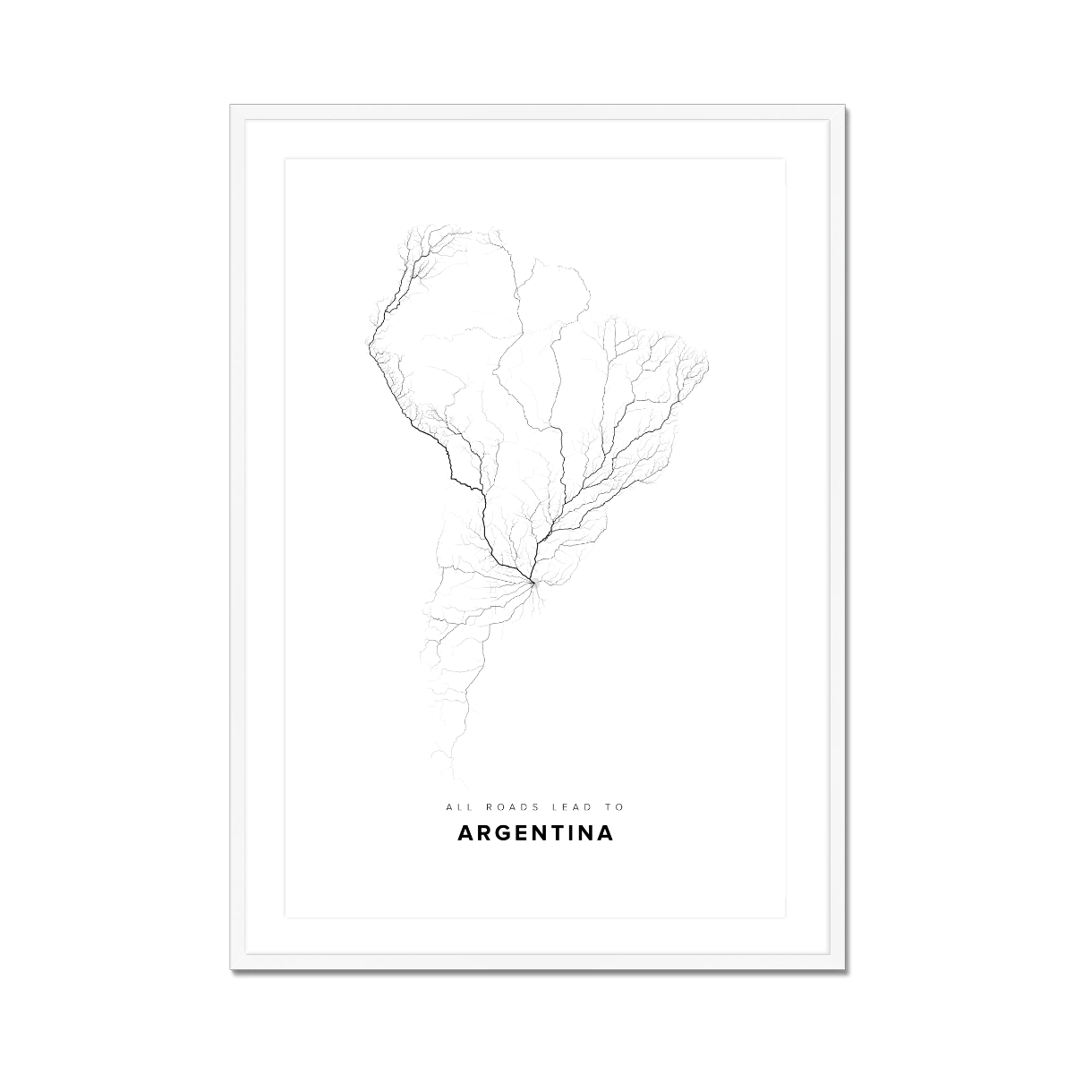 All roads lead to Argentina Fine Art Map Print