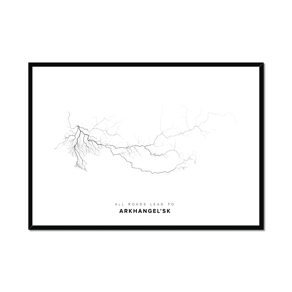 All roads lead to Arkhangel’sk (Russian Federation) Fine Art Map Print
