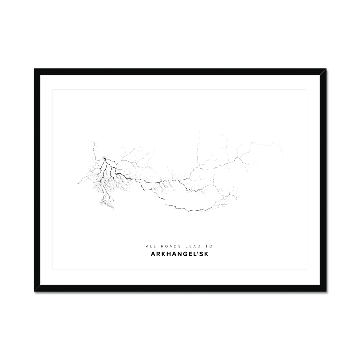 All roads lead to Arkhangel’sk (Russian Federation) Fine Art Map Print