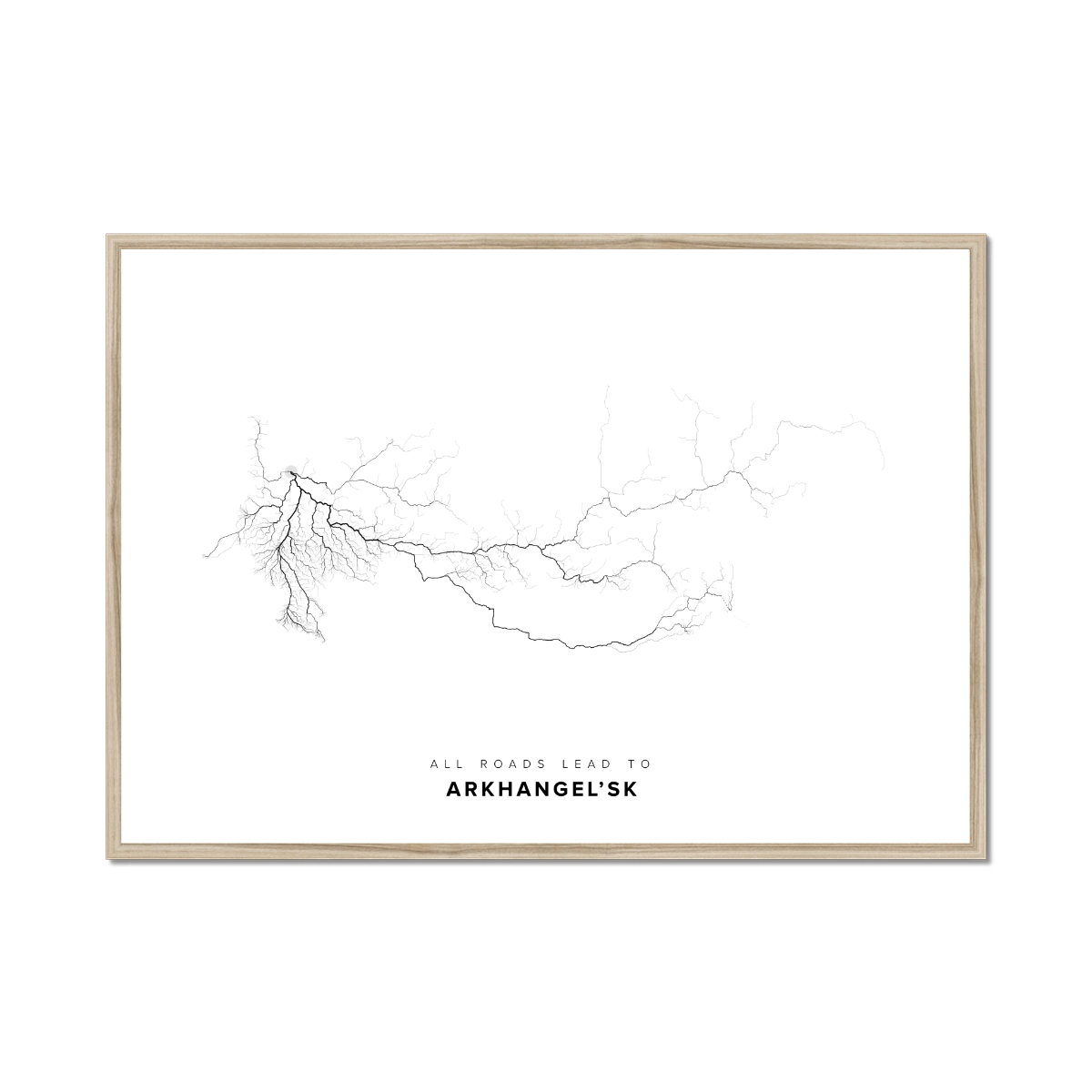 All roads lead to Arkhangel’sk (Russian Federation) Fine Art Map Print