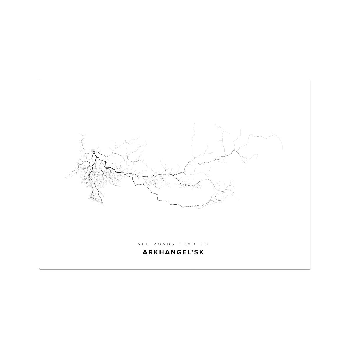 All roads lead to Arkhangel’sk (Russian Federation) Fine Art Map Print