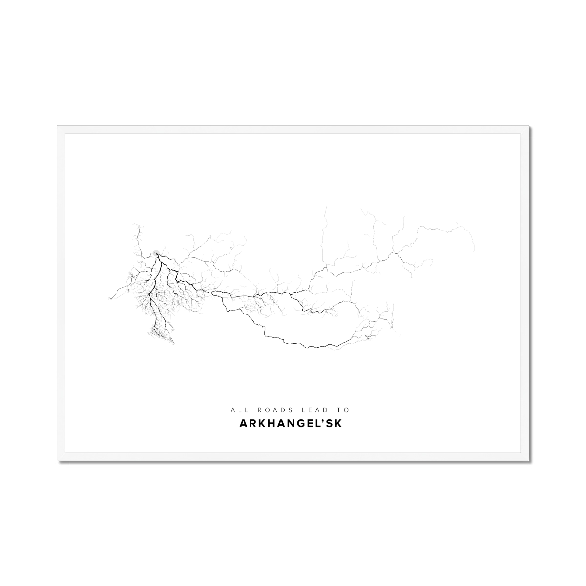 All roads lead to Arkhangel’sk (Russian Federation) Fine Art Map Print