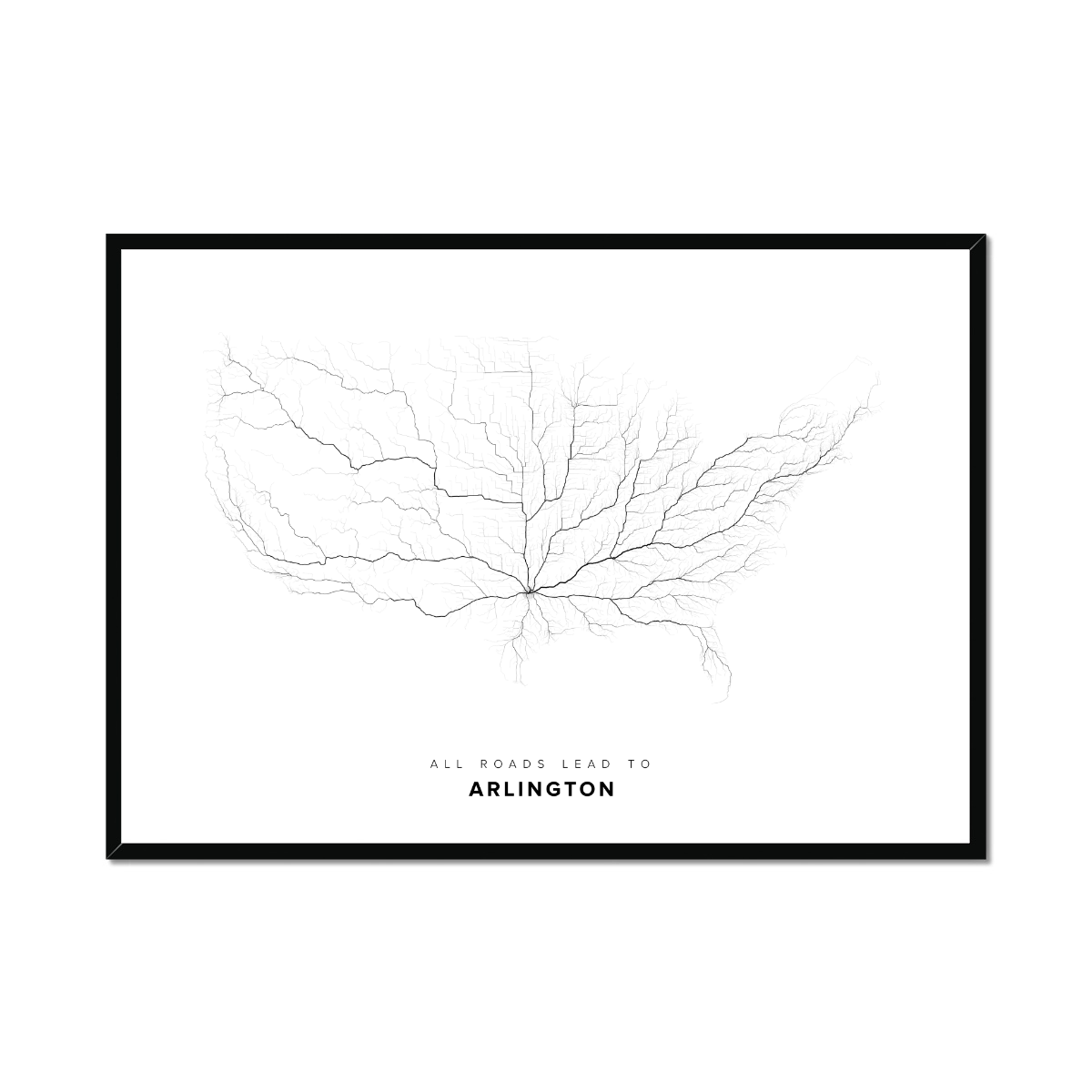 All roads lead to Arlington (United States of America) Fine Art Map Print