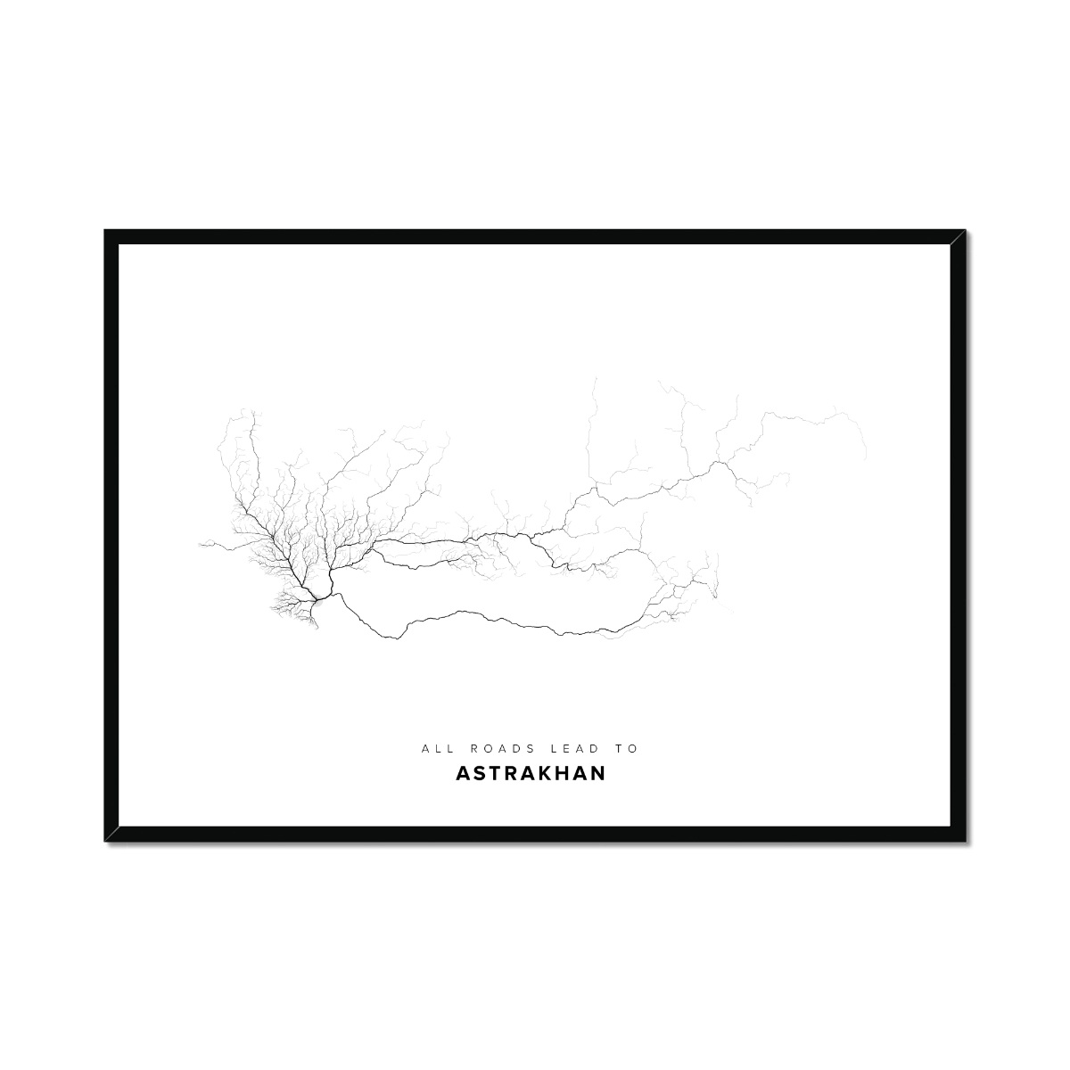 All roads lead to Astrakhan (Russian Federation) Fine Art Map Print