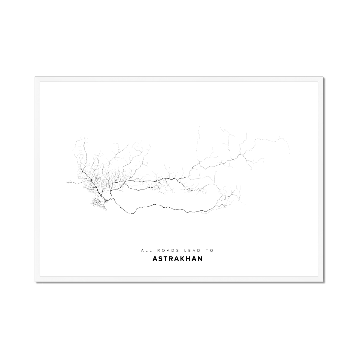 All roads lead to Astrakhan (Russian Federation) Fine Art Map Print