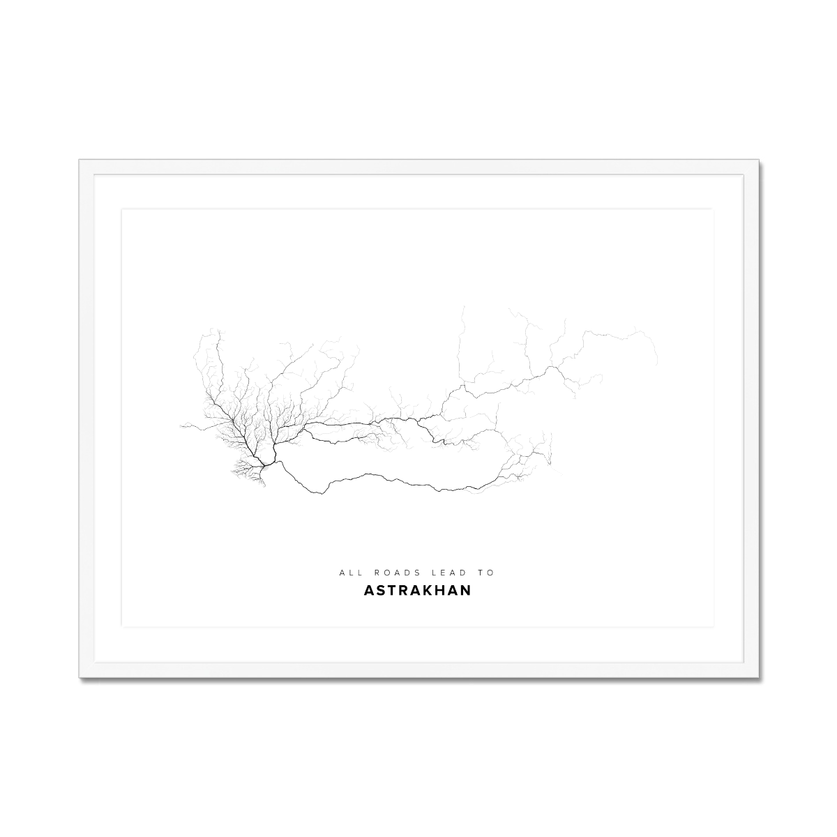 All roads lead to Astrakhan (Russian Federation) Fine Art Map Print