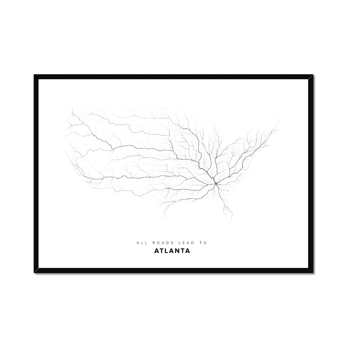 All roads lead to Atlanta (United States of America) Fine Art Map Print
