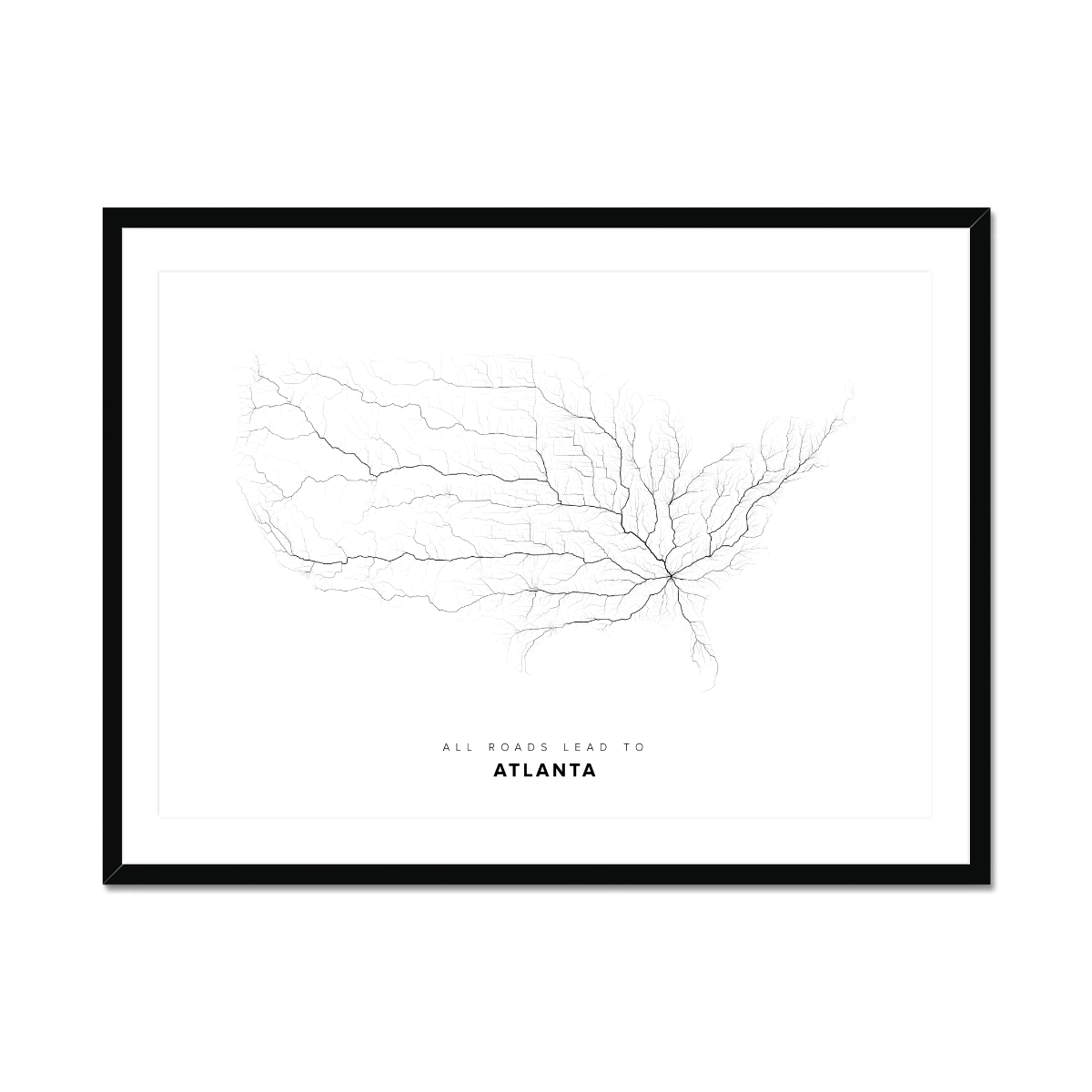 All roads lead to Atlanta (United States of America) Fine Art Map Print
