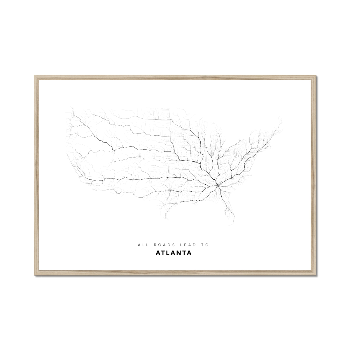 All roads lead to Atlanta (United States of America) Fine Art Map Print