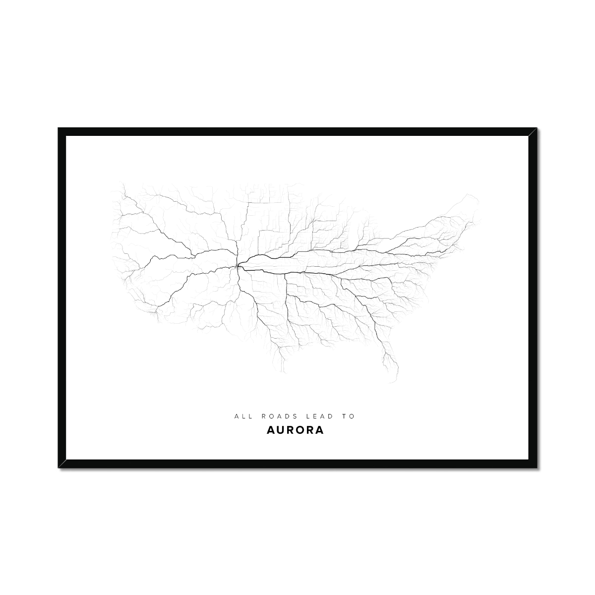 All roads lead to Aurora (United States of America) Fine Art Map Print