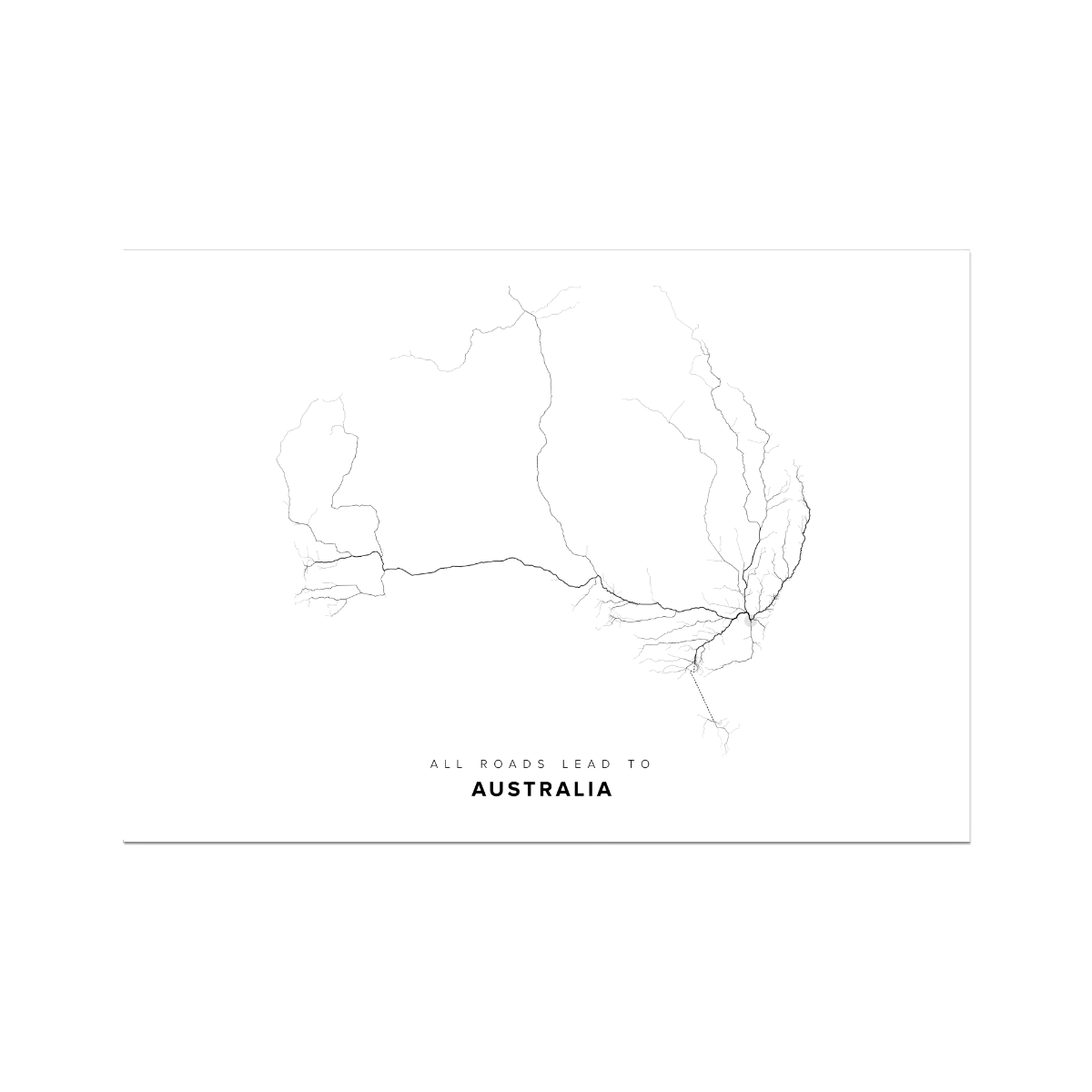 All roads lead to Australia Fine Art Map Print