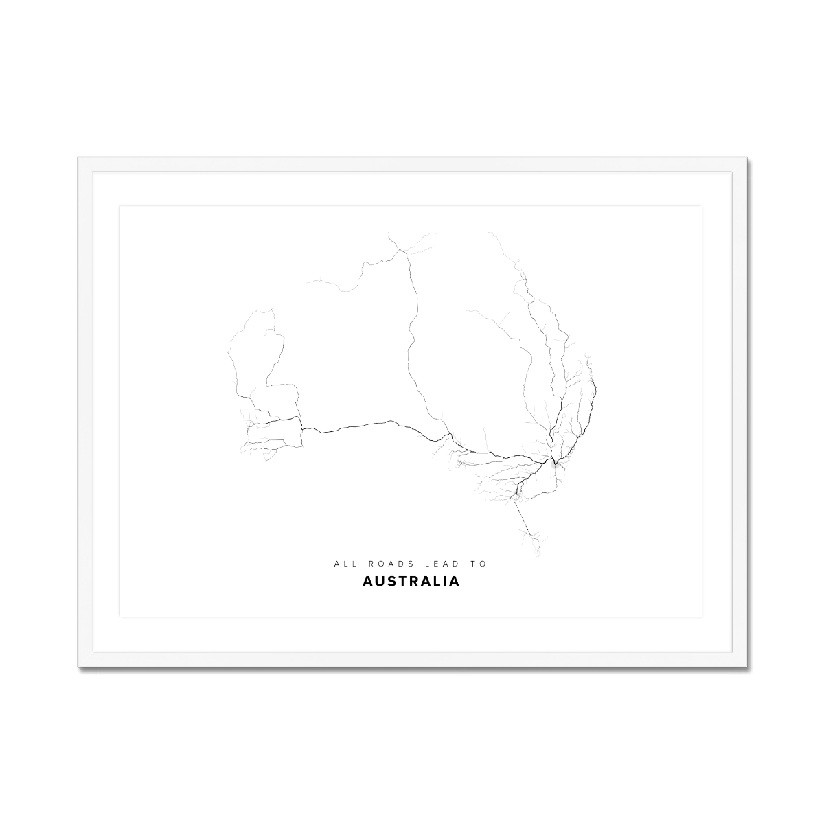All roads lead to Australia Fine Art Map Print