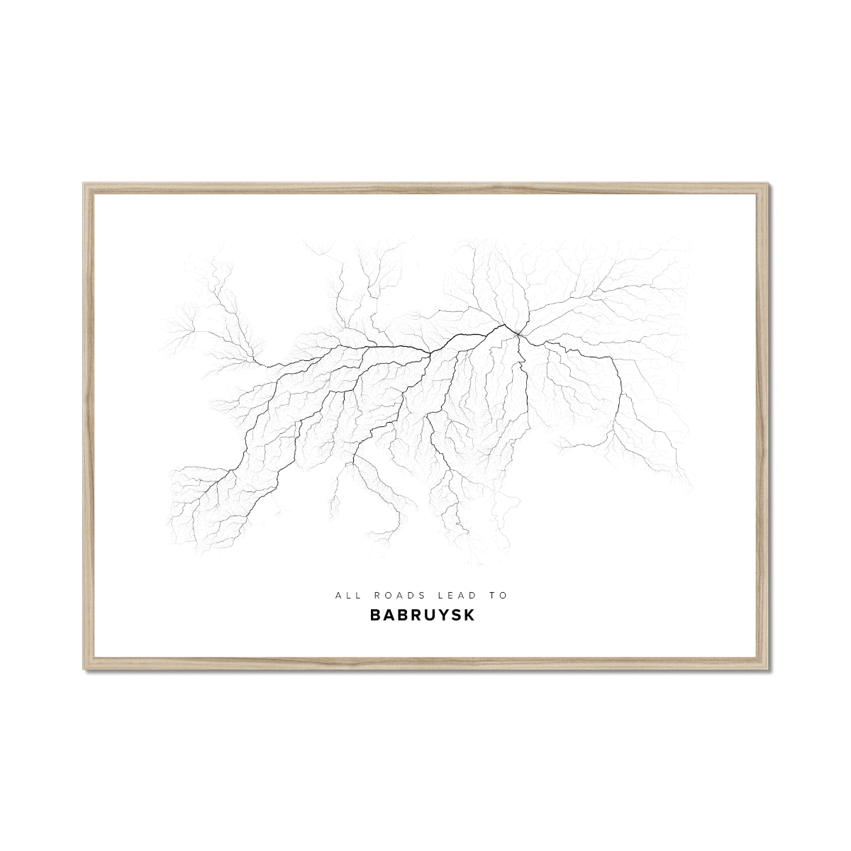 All roads lead to Babruysk (Belarus) Fine Art Map Print