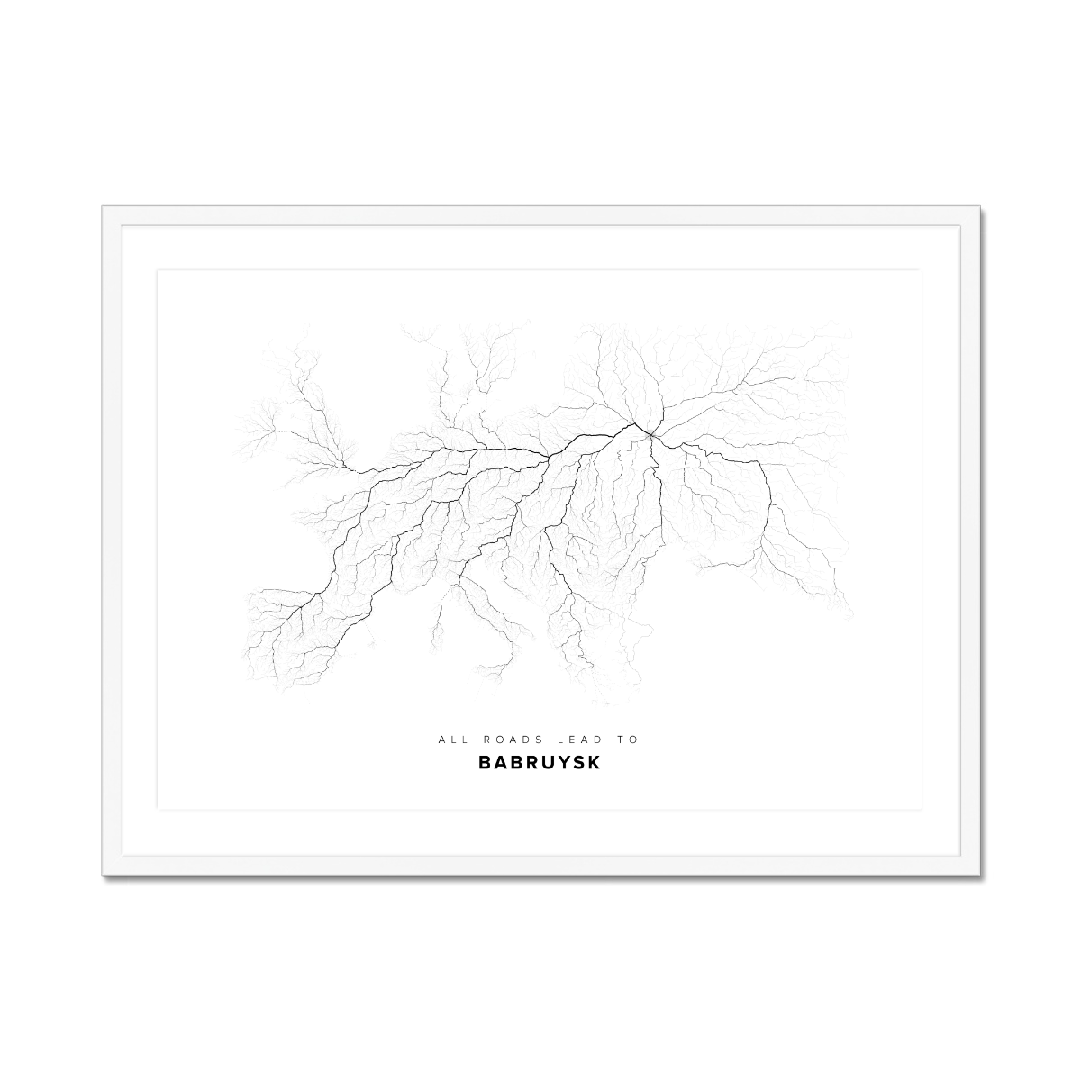 All roads lead to Babruysk (Belarus) Fine Art Map Print