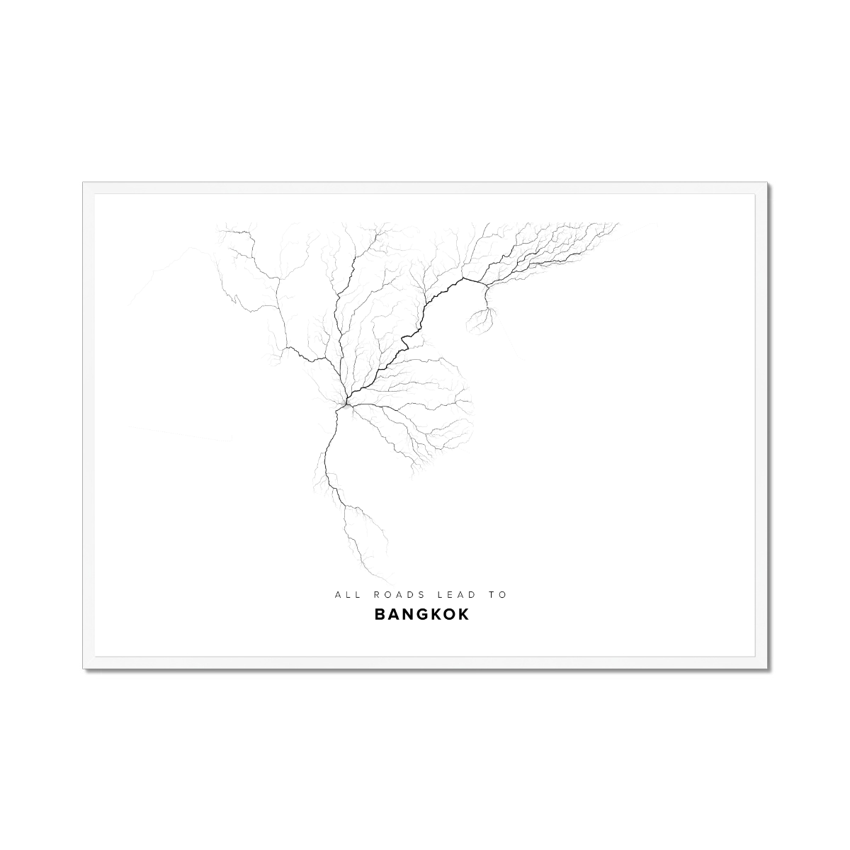 All roads lead to Bangkok (Thailand) Fine Art Map Print