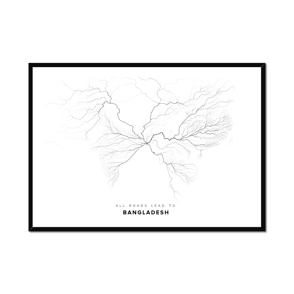 All roads lead to Bangladesh Fine Art Map Print