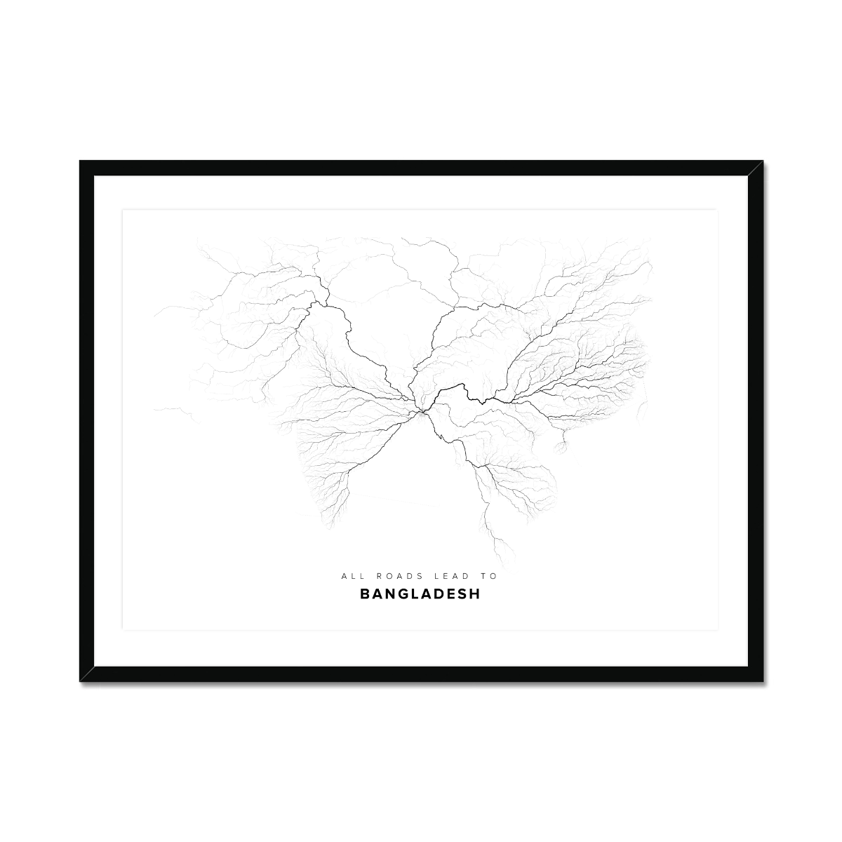 All roads lead to Bangladesh Fine Art Map Print