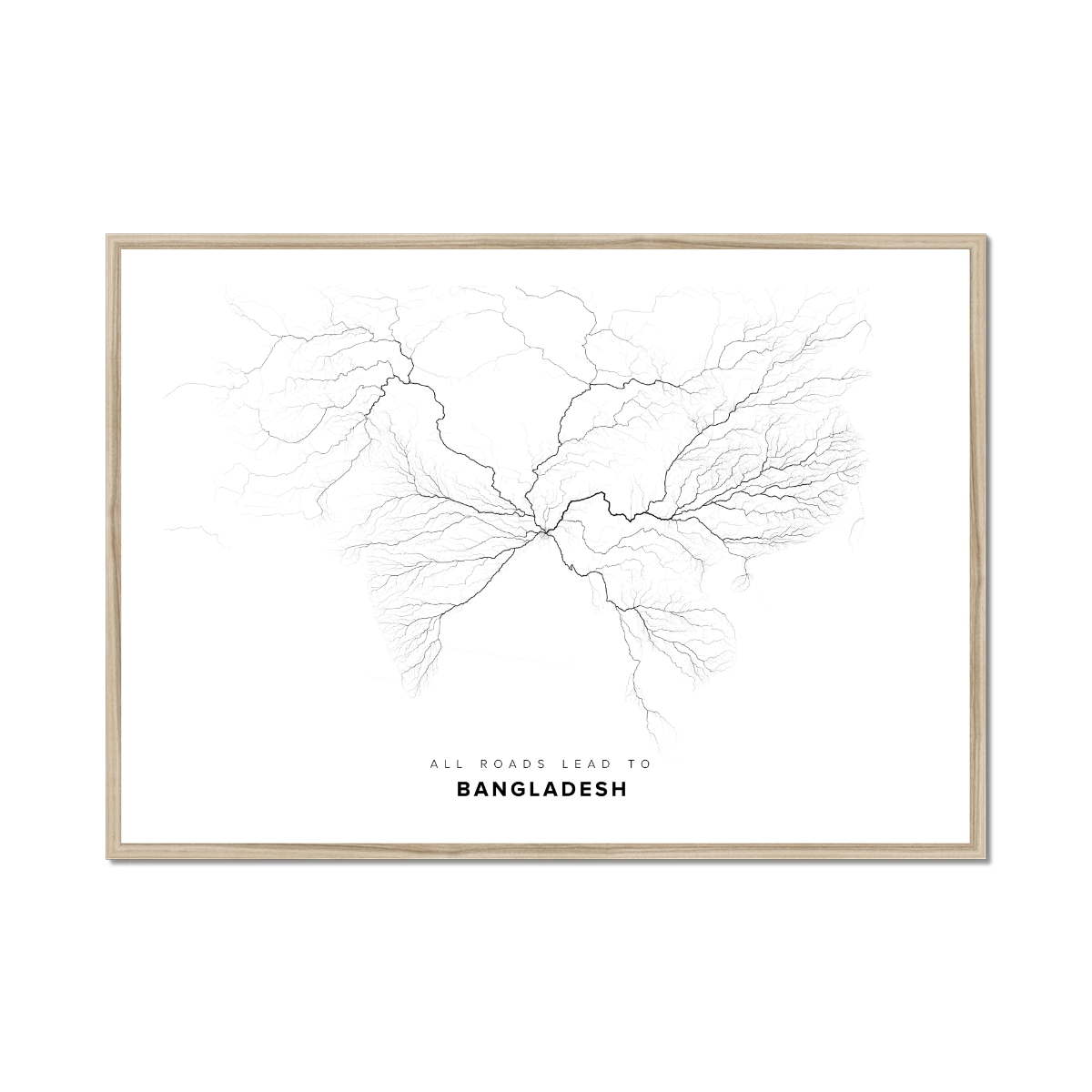 All roads lead to Bangladesh Fine Art Map Print