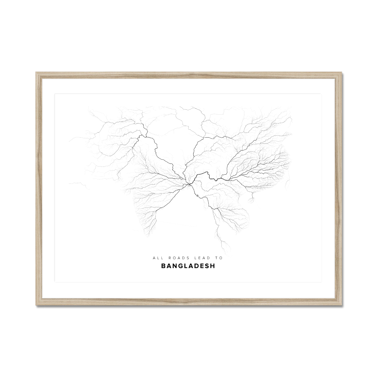 All roads lead to Bangladesh Fine Art Map Print