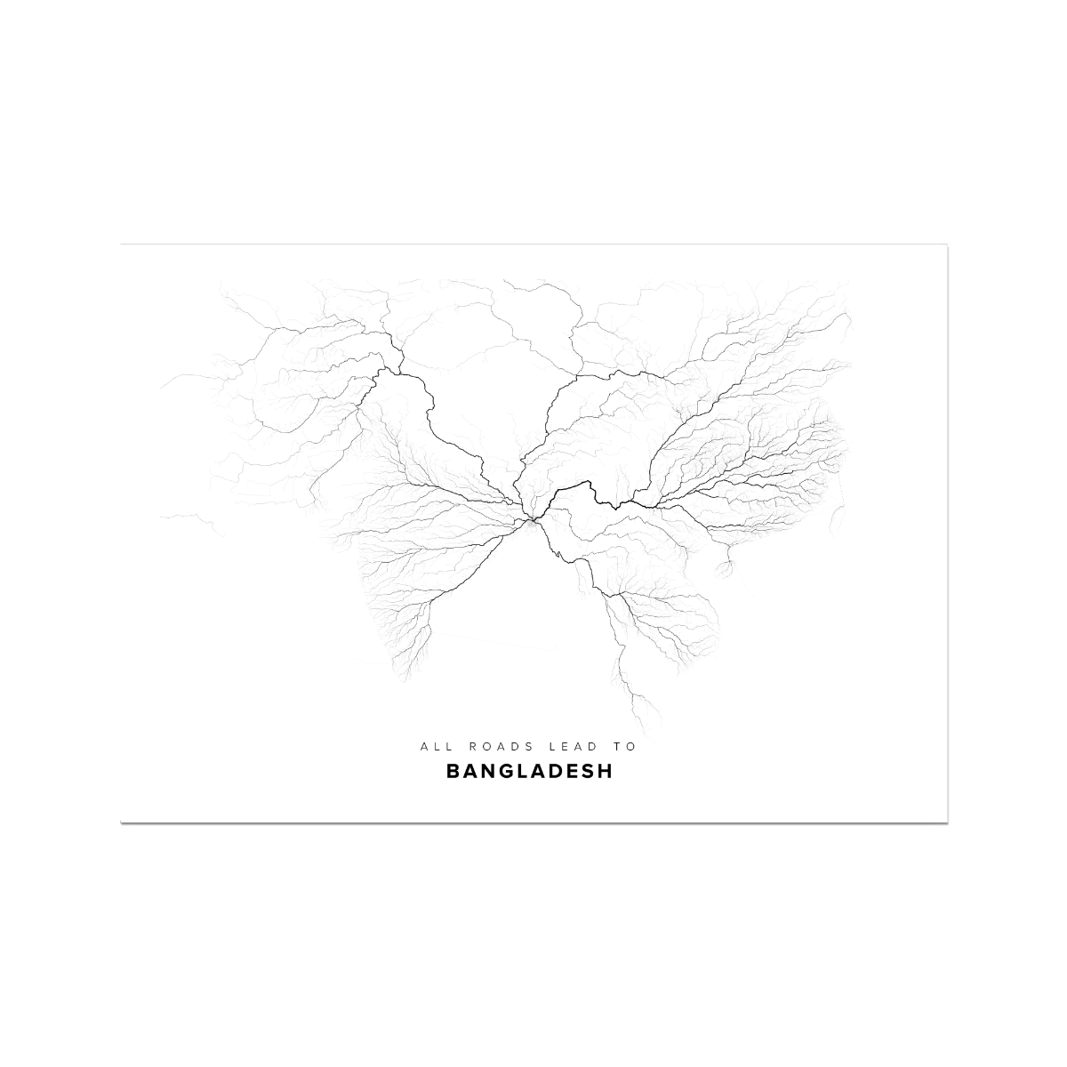 All roads lead to Bangladesh Fine Art Map Print