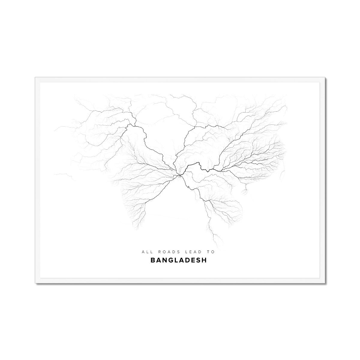 All roads lead to Bangladesh Fine Art Map Print
