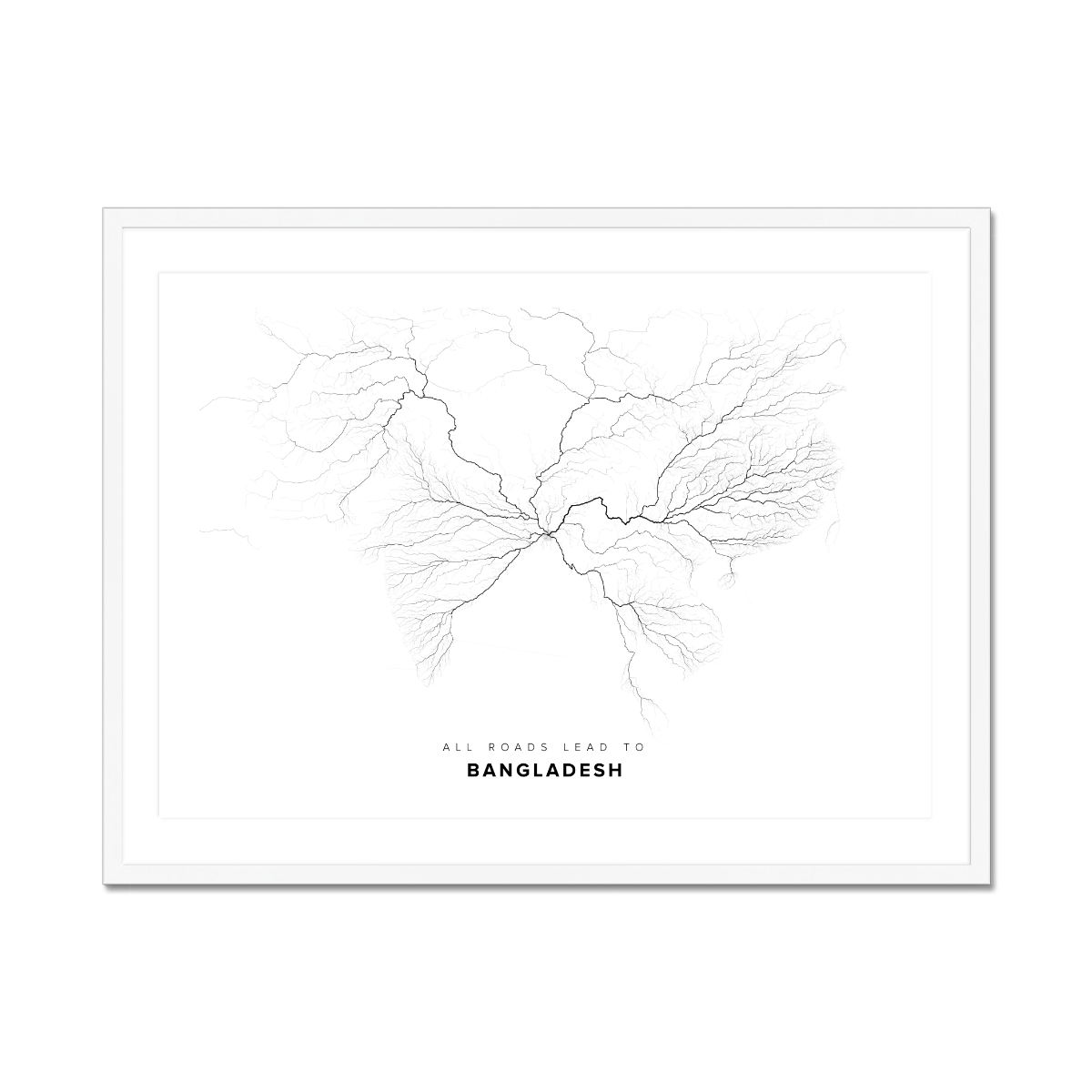 All roads lead to Bangladesh Fine Art Map Print