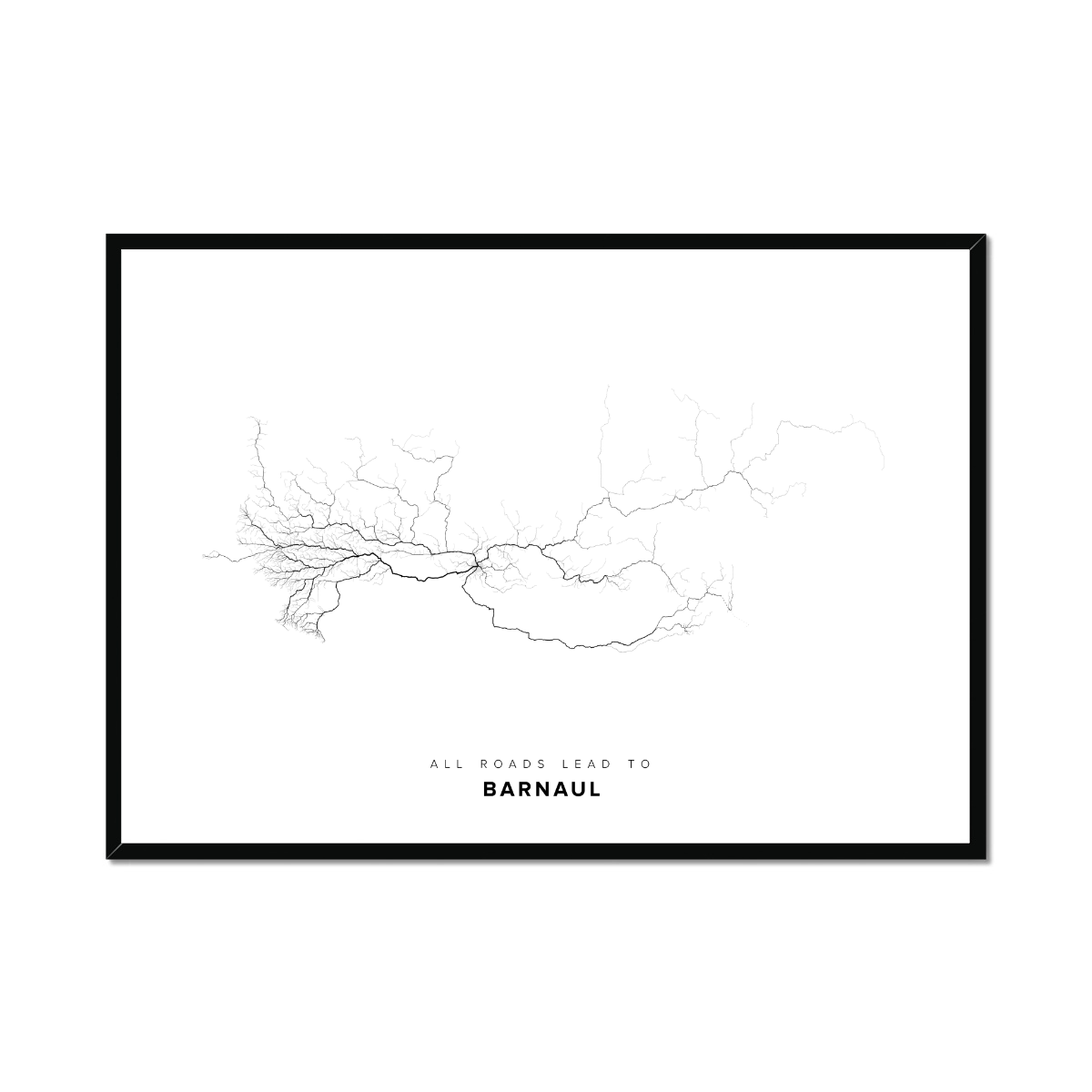 All roads lead to Barnaul (Russian Federation) Fine Art Map Print
