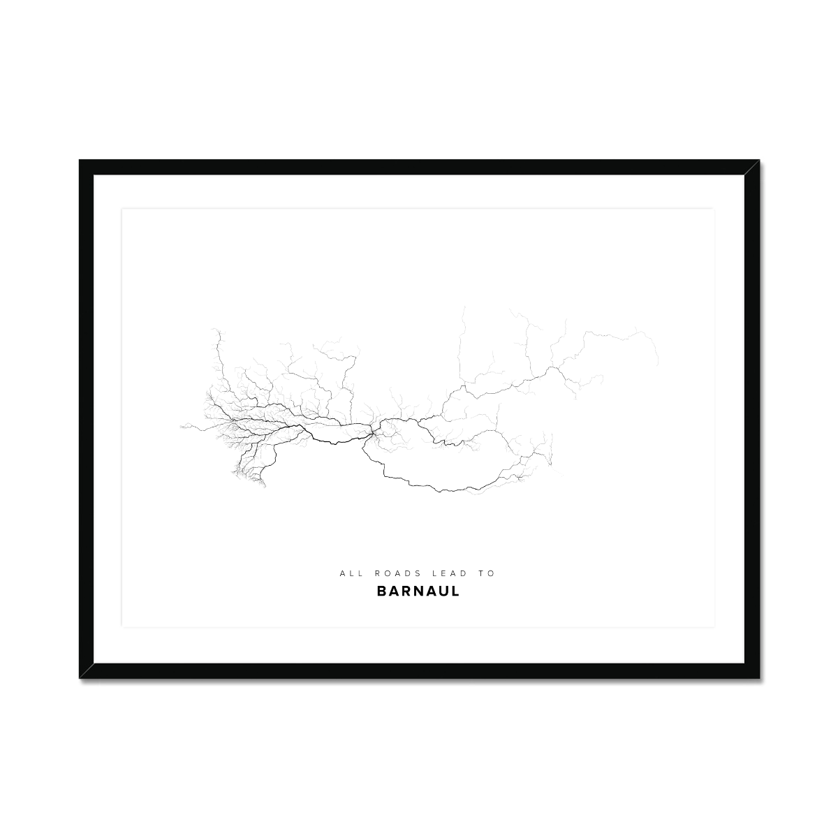 All roads lead to Barnaul (Russian Federation) Fine Art Map Print