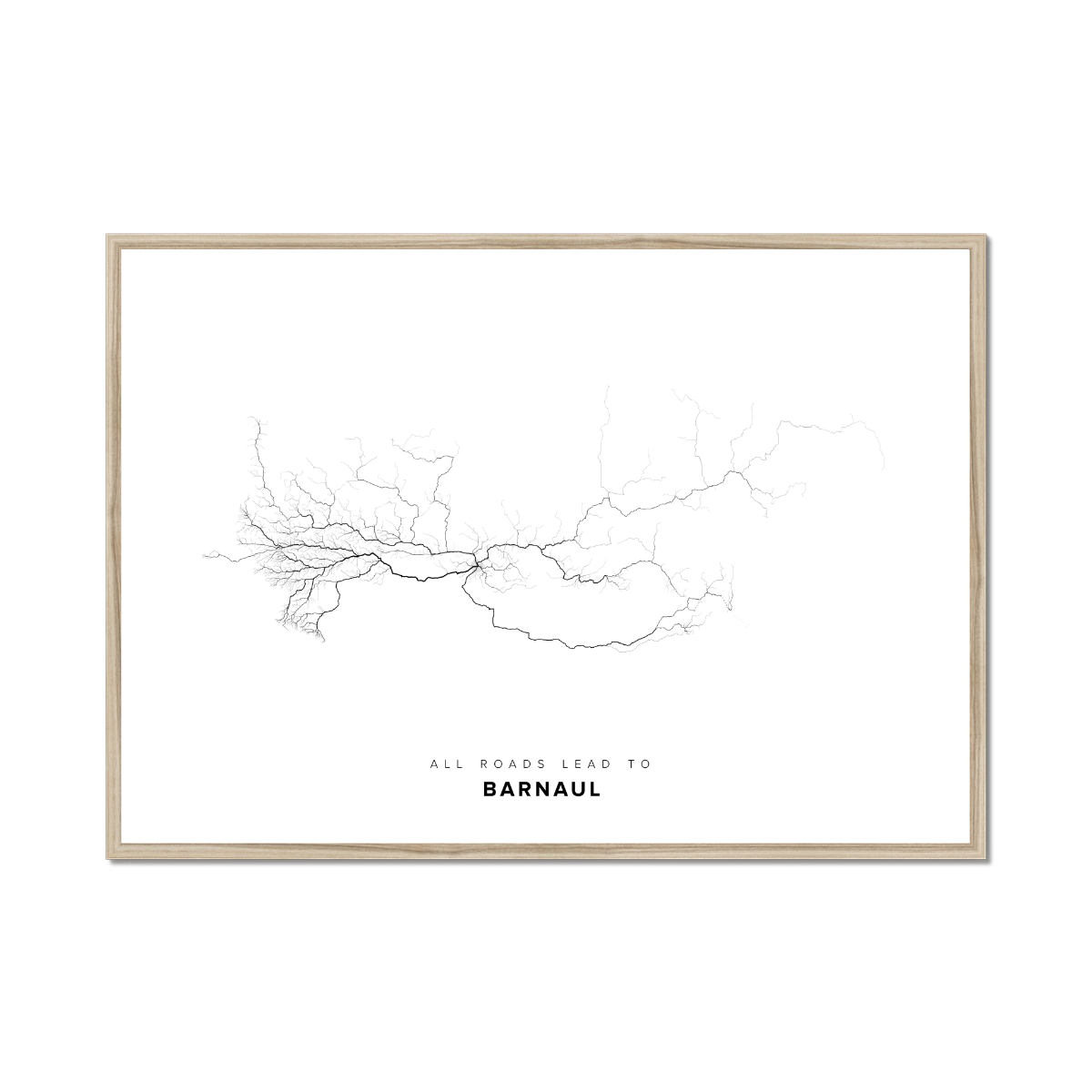 All roads lead to Barnaul (Russian Federation) Fine Art Map Print