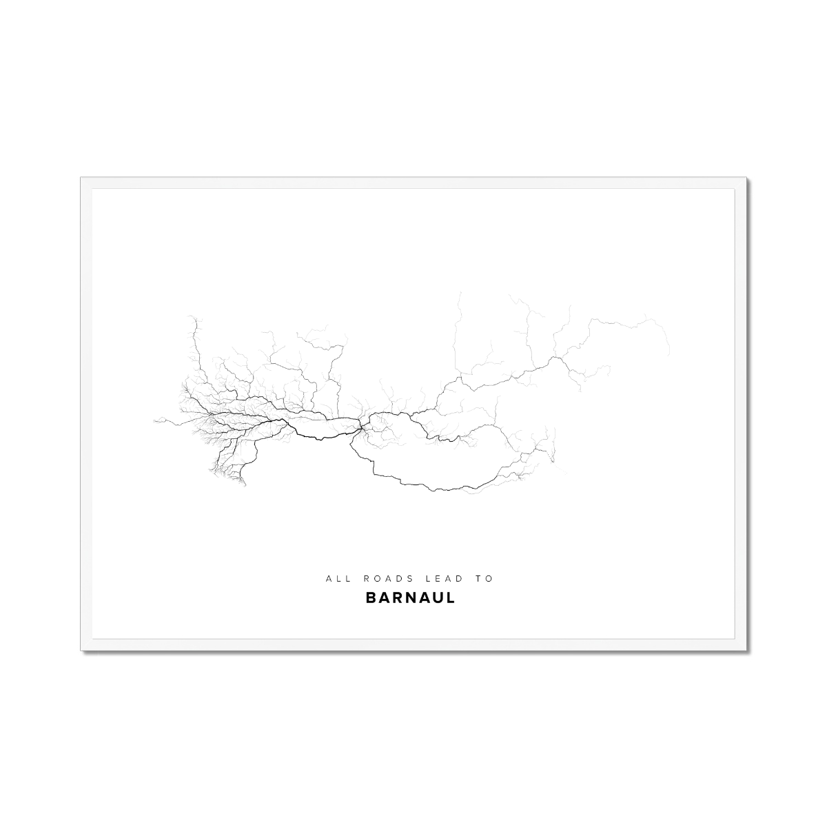 All roads lead to Barnaul (Russian Federation) Fine Art Map Print