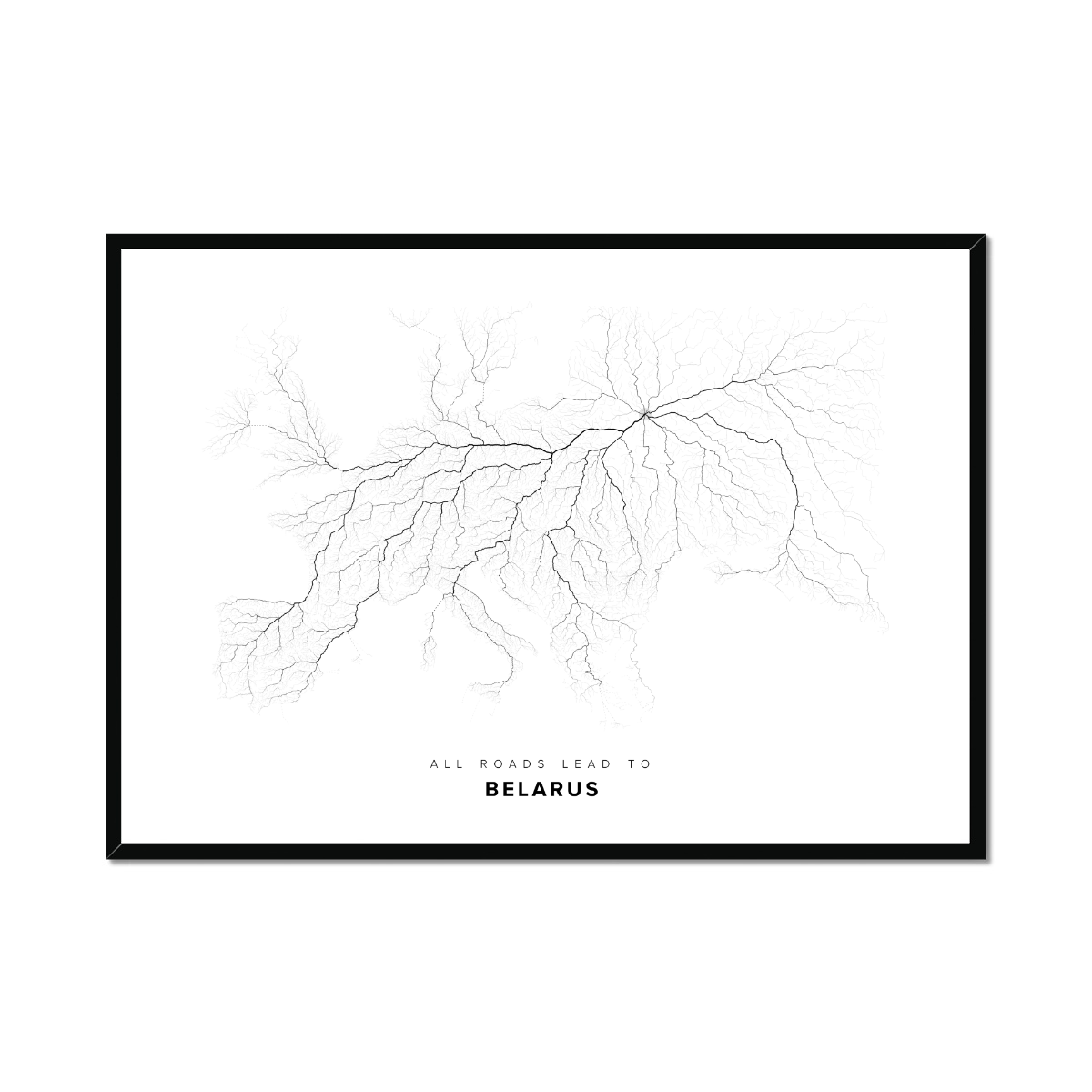 All roads lead to Belarus Fine Art Map Print