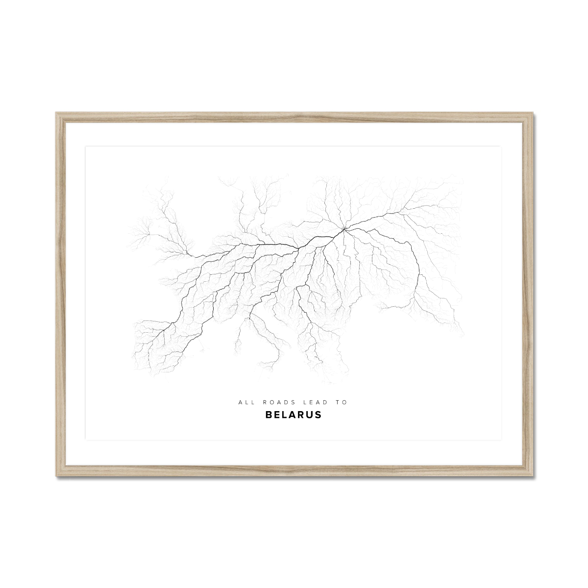 All roads lead to Belarus Fine Art Map Print