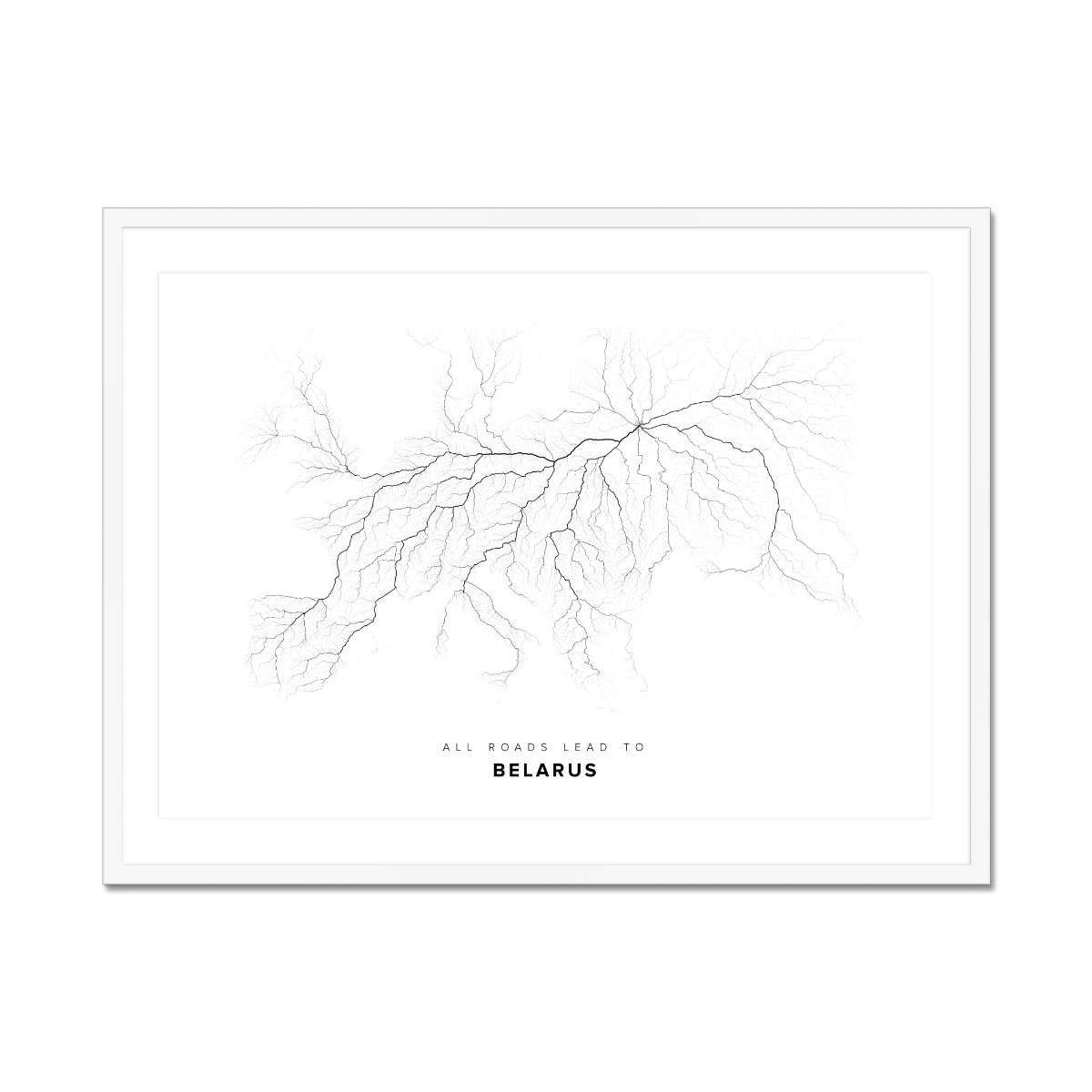 All roads lead to Belarus Fine Art Map Print