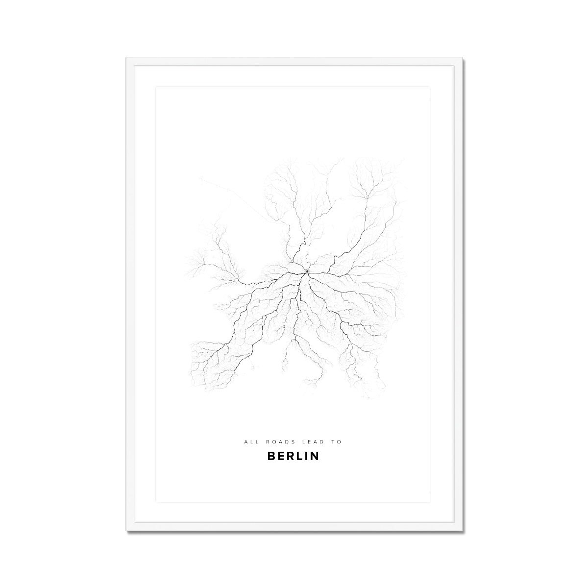 All roads lead to Berlin (Germany) Fine Art Map Print